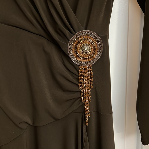 Dark Brown Jersey Dress - Picture 2 of 4